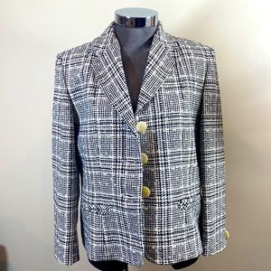 Yves Saint Laurent silk beige/black jacket size 14.